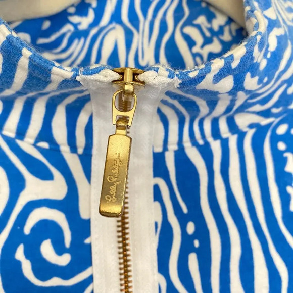 LILLY PULITZER Skipper Popover Night Swimming Blue Jacket UPF 50 Size XS - Picture 5 of 7